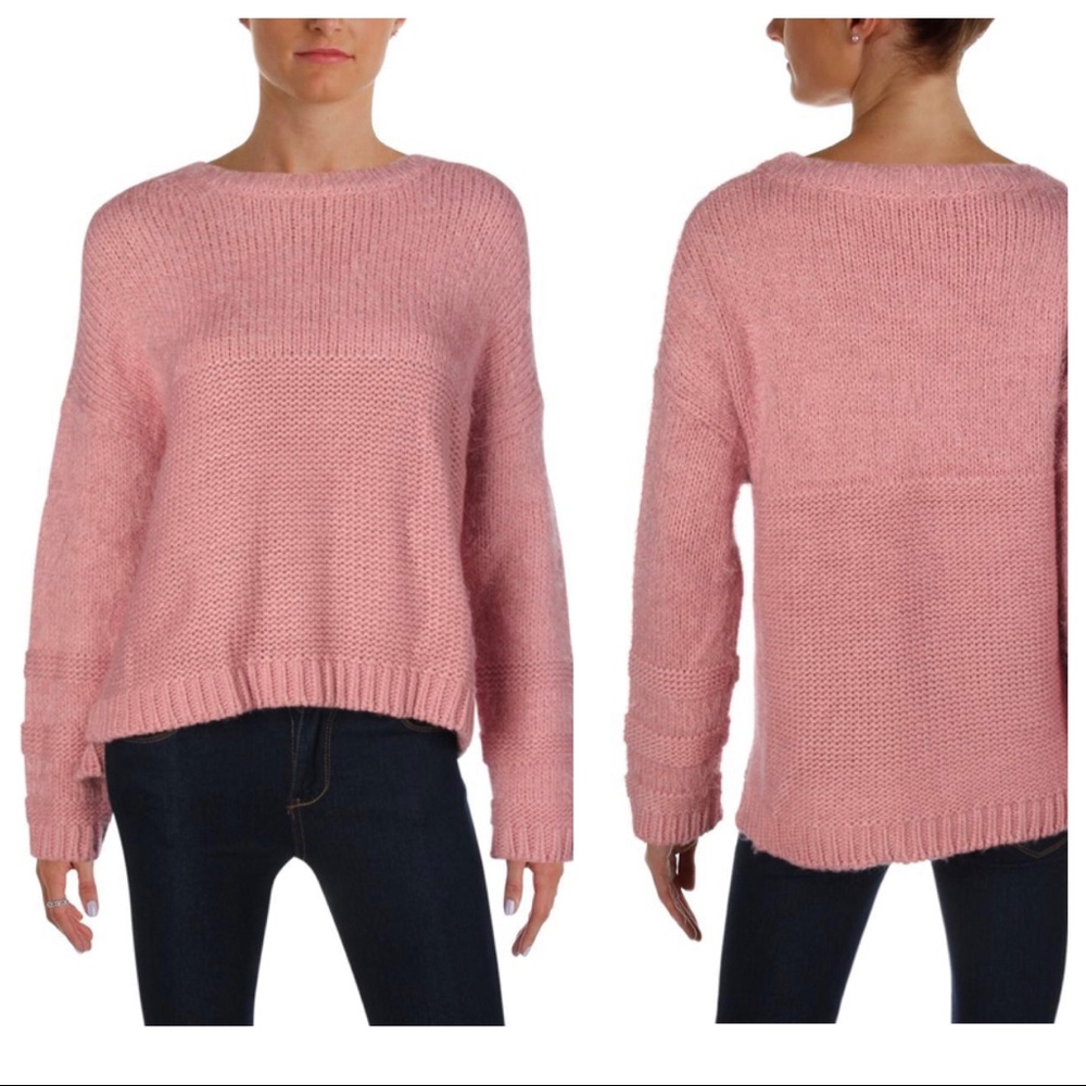 BELTAINE Mixed Stitch Long Sleeve Crewneck Sweater